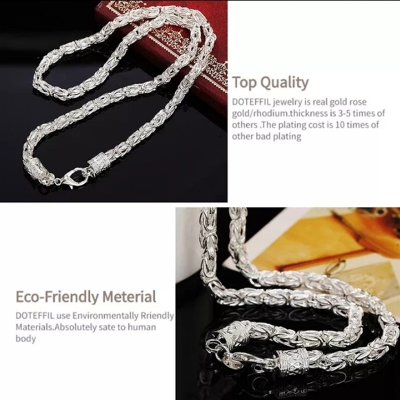 DOTEFFIL 925 Sterling Silver 18 Inch Faucet Chain Necklace - Picture 9 of 11